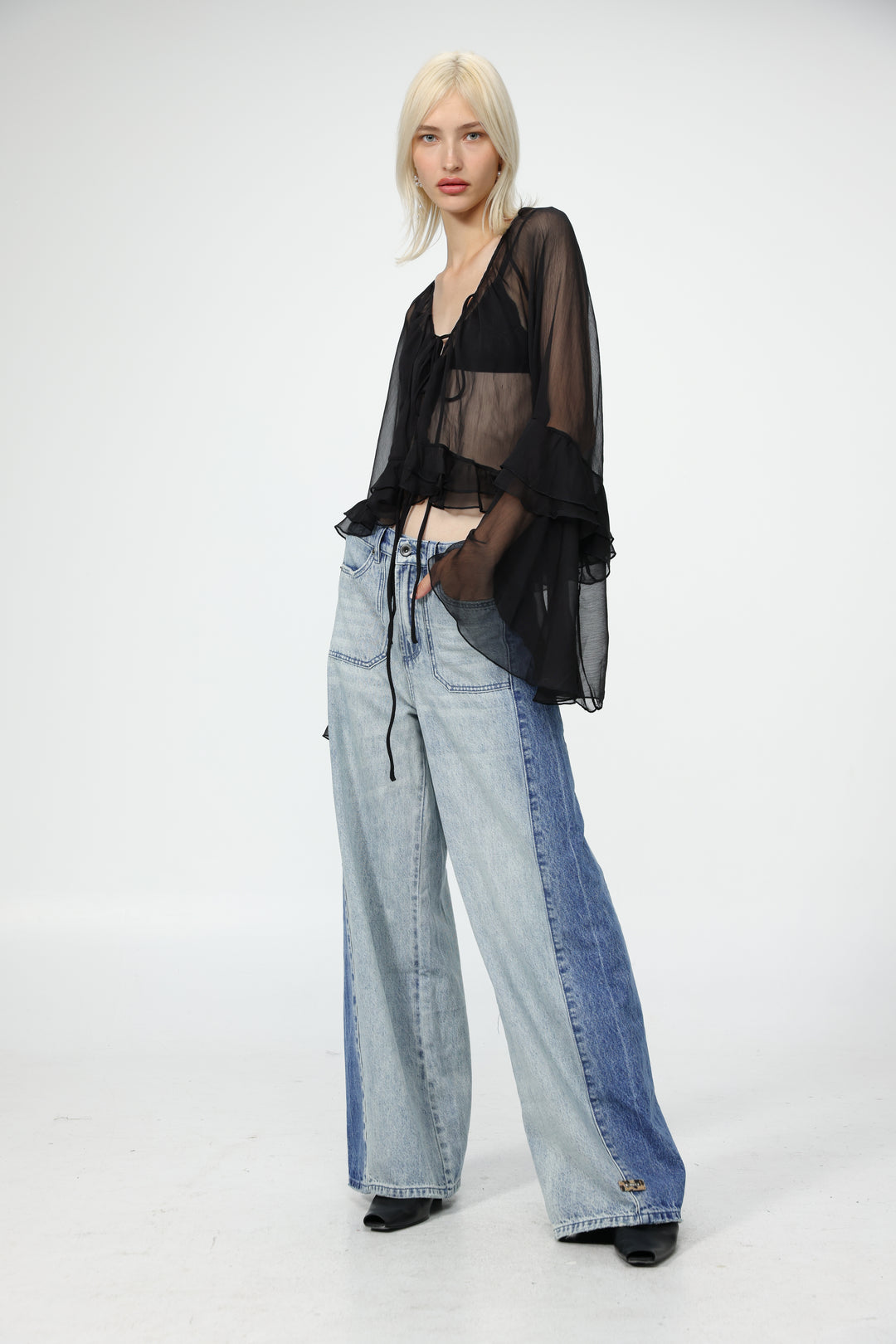 Sheer Black Boho Blouse
