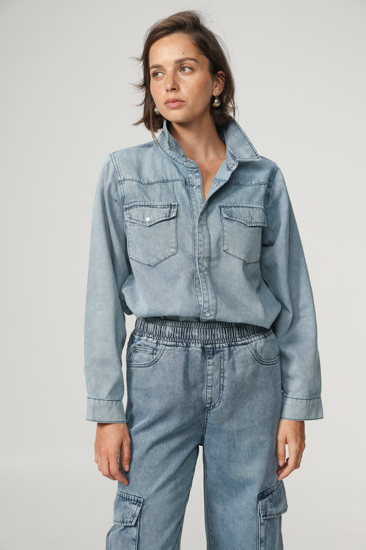 Soft Blue Denim Shirt