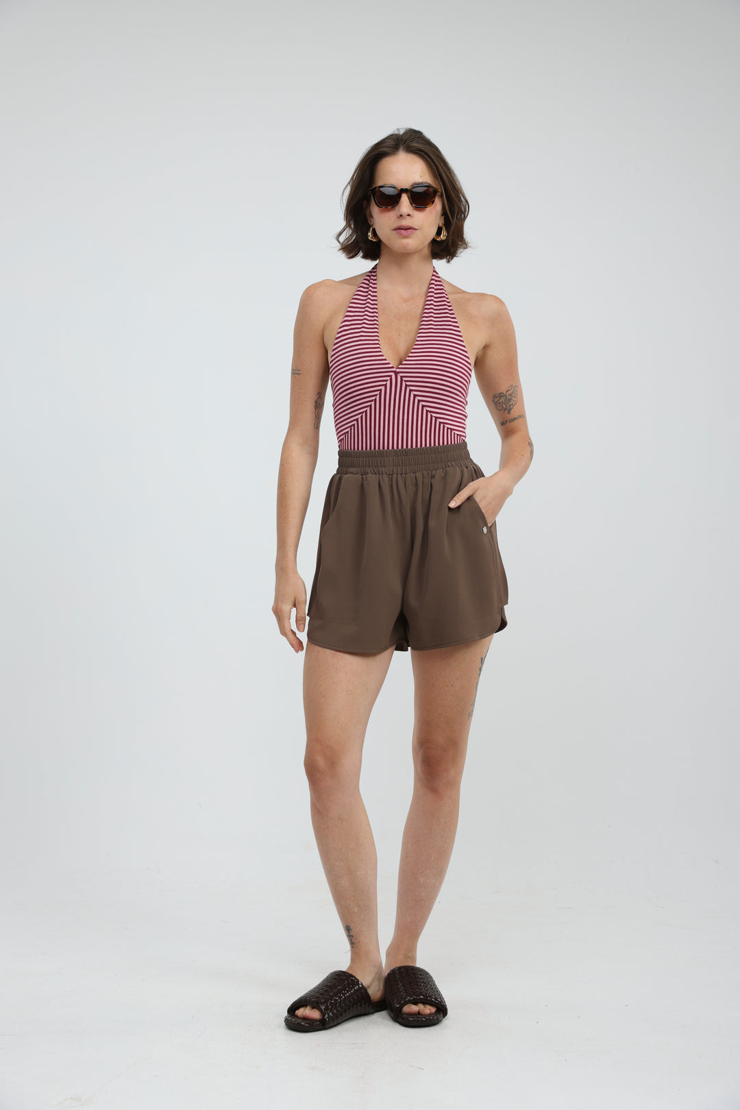 Note Pink/Wine Striped Bodysuit
