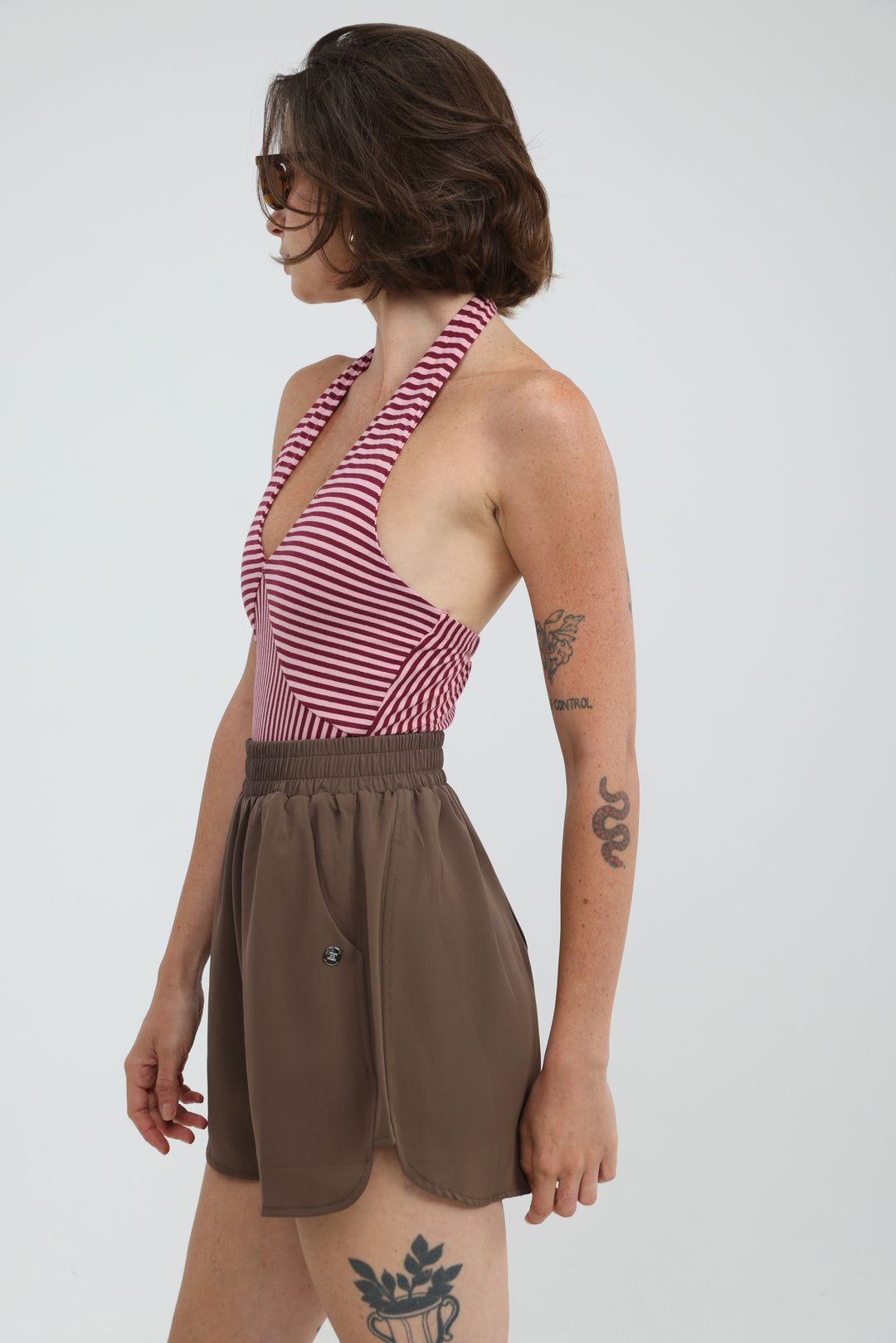 Note Pink/Wine Striped Bodysuit