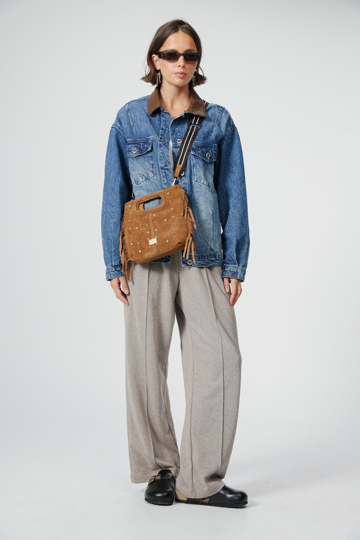 Starlight Camel Suede Bag