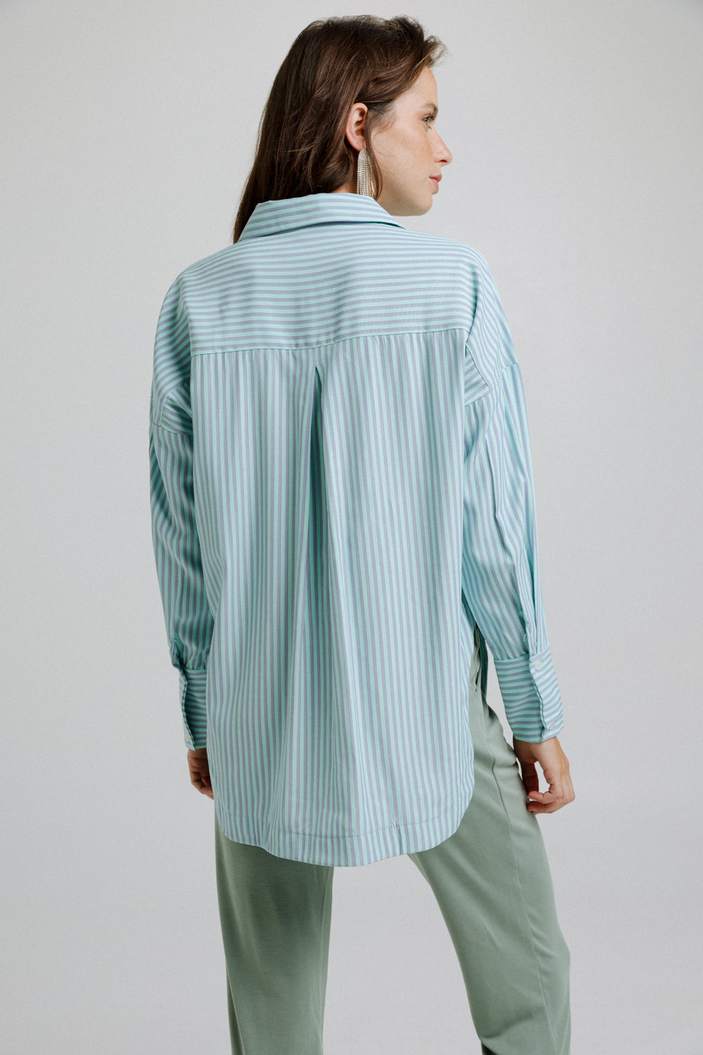 Stripes Aqua Buttoned Shirt