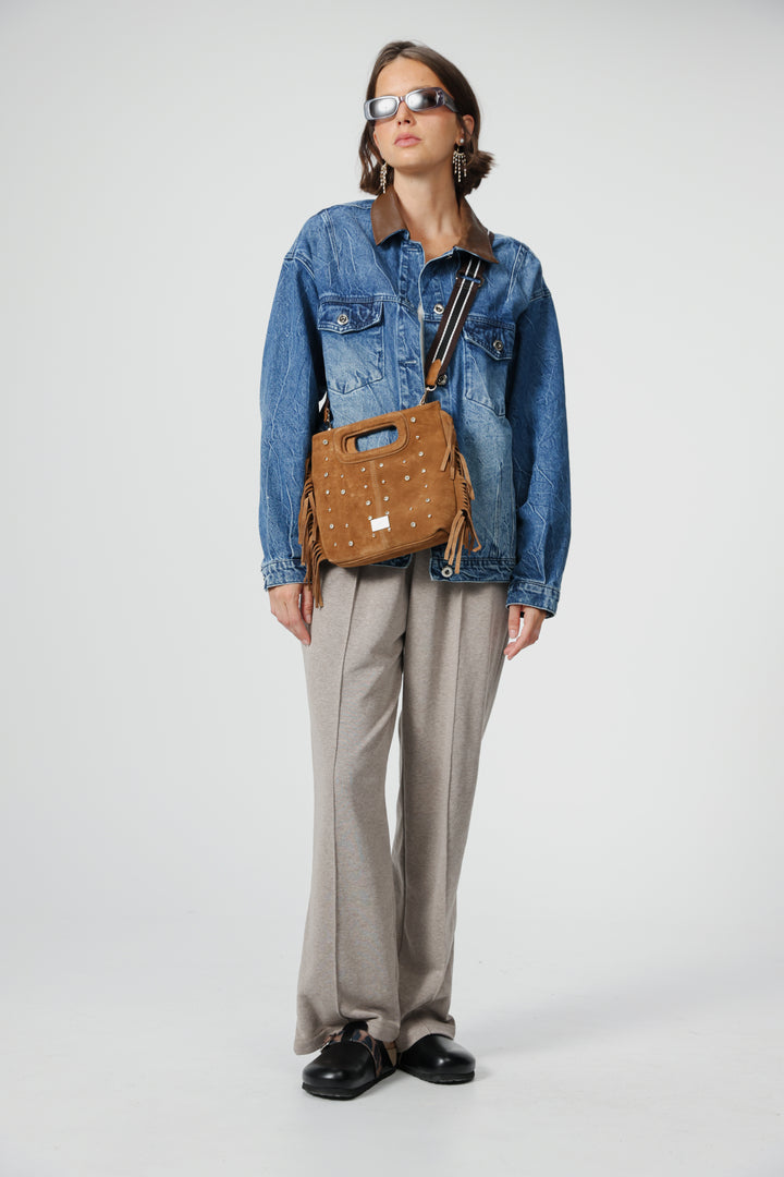 Starlight Camel Suede Bag