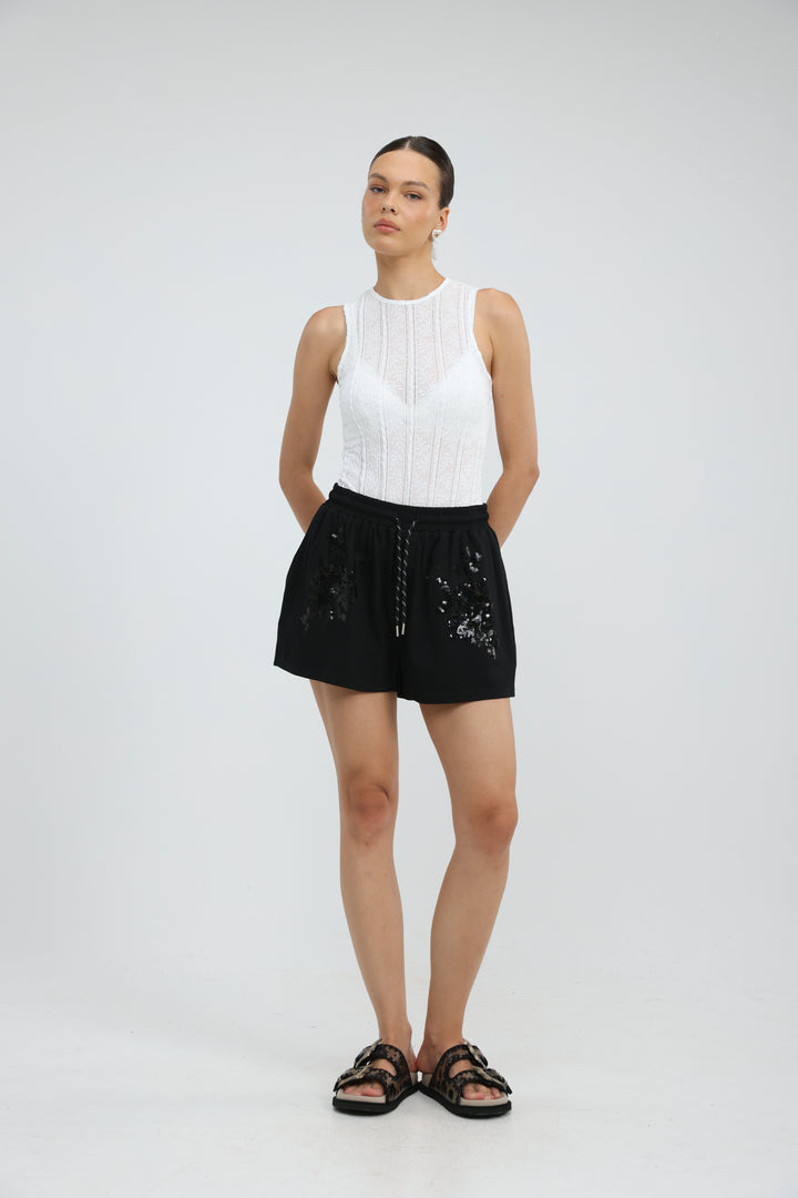 Behave Black Shorts