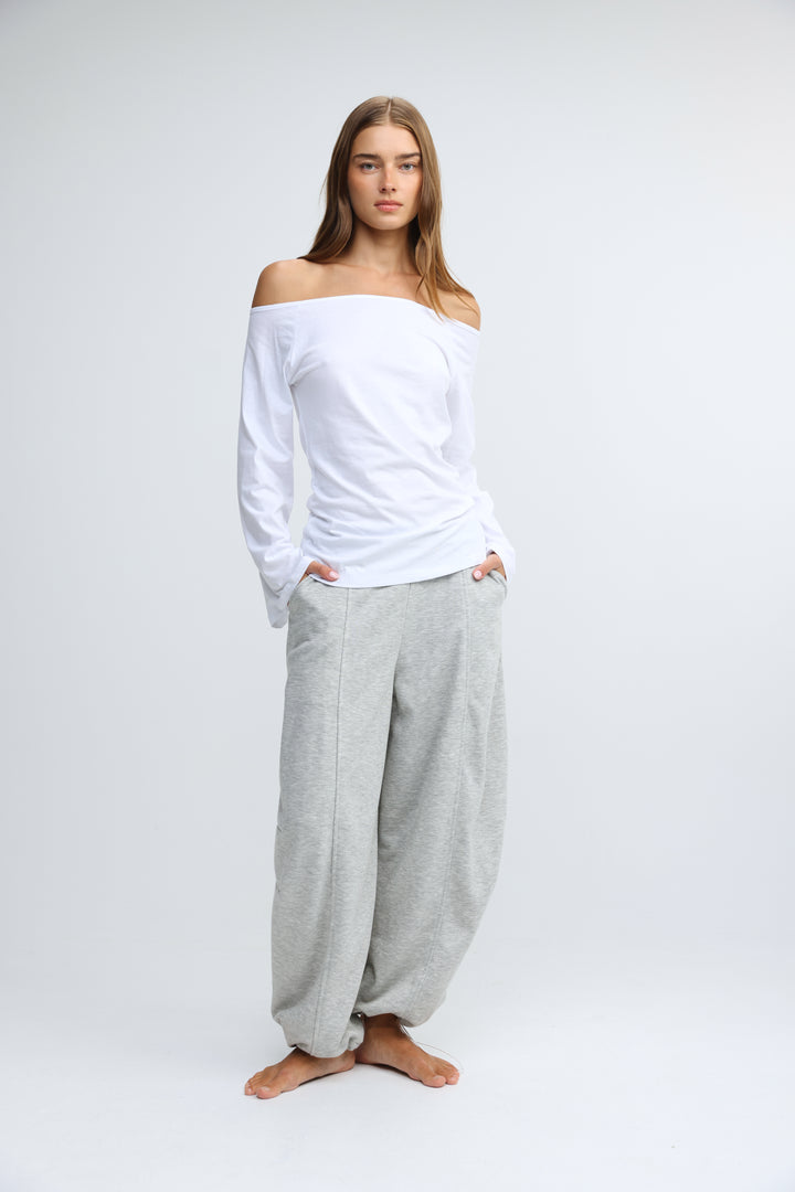 Clean63 White Off Shoulder Shirt