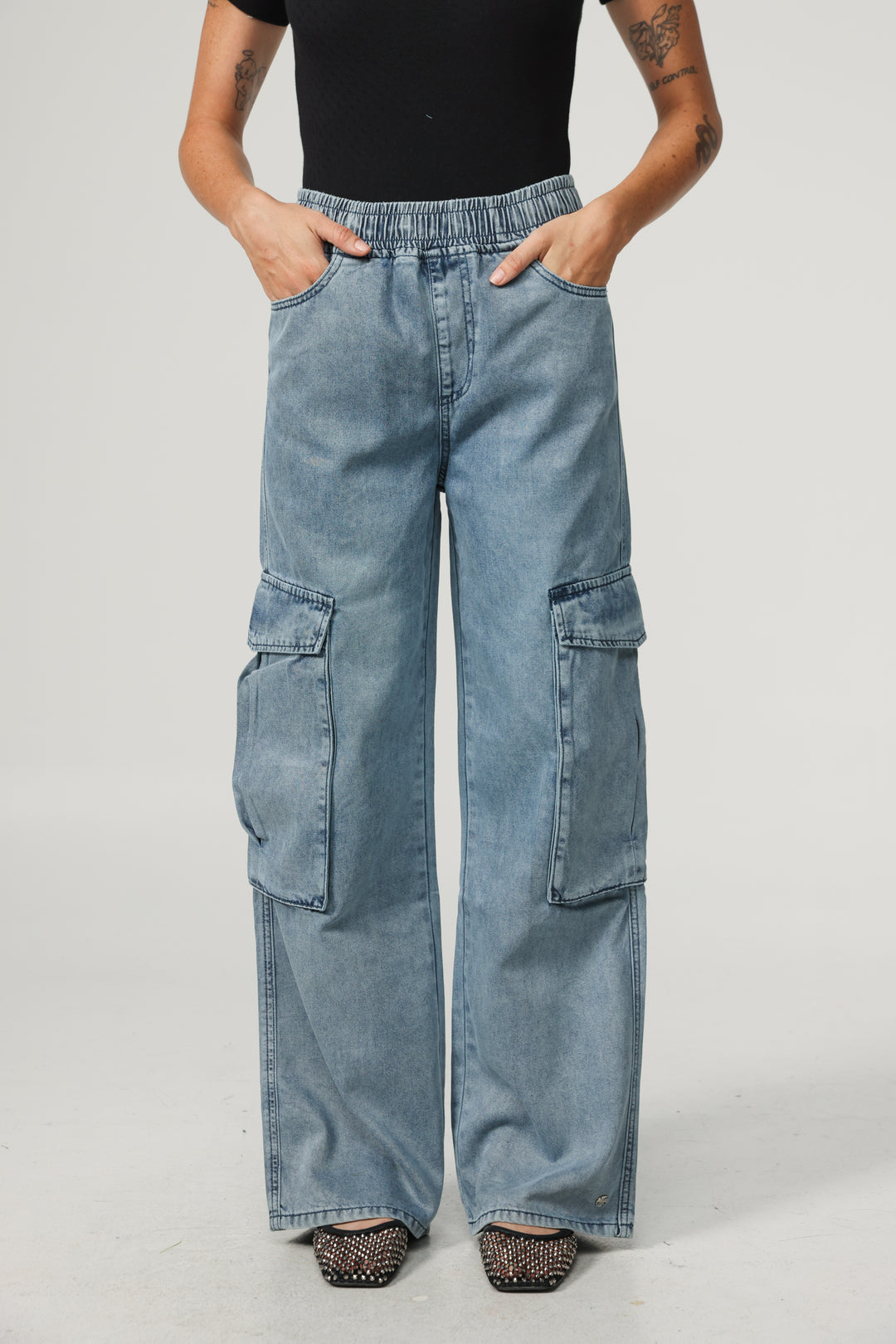 Soft Blue Cargo Denim