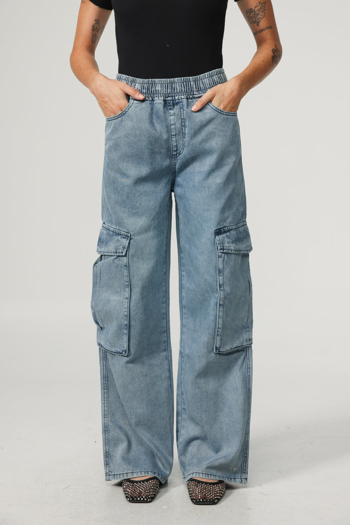 Soft Blue Cargo Denim