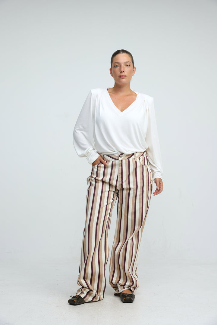Star 280 Brown/Green Striped Denim