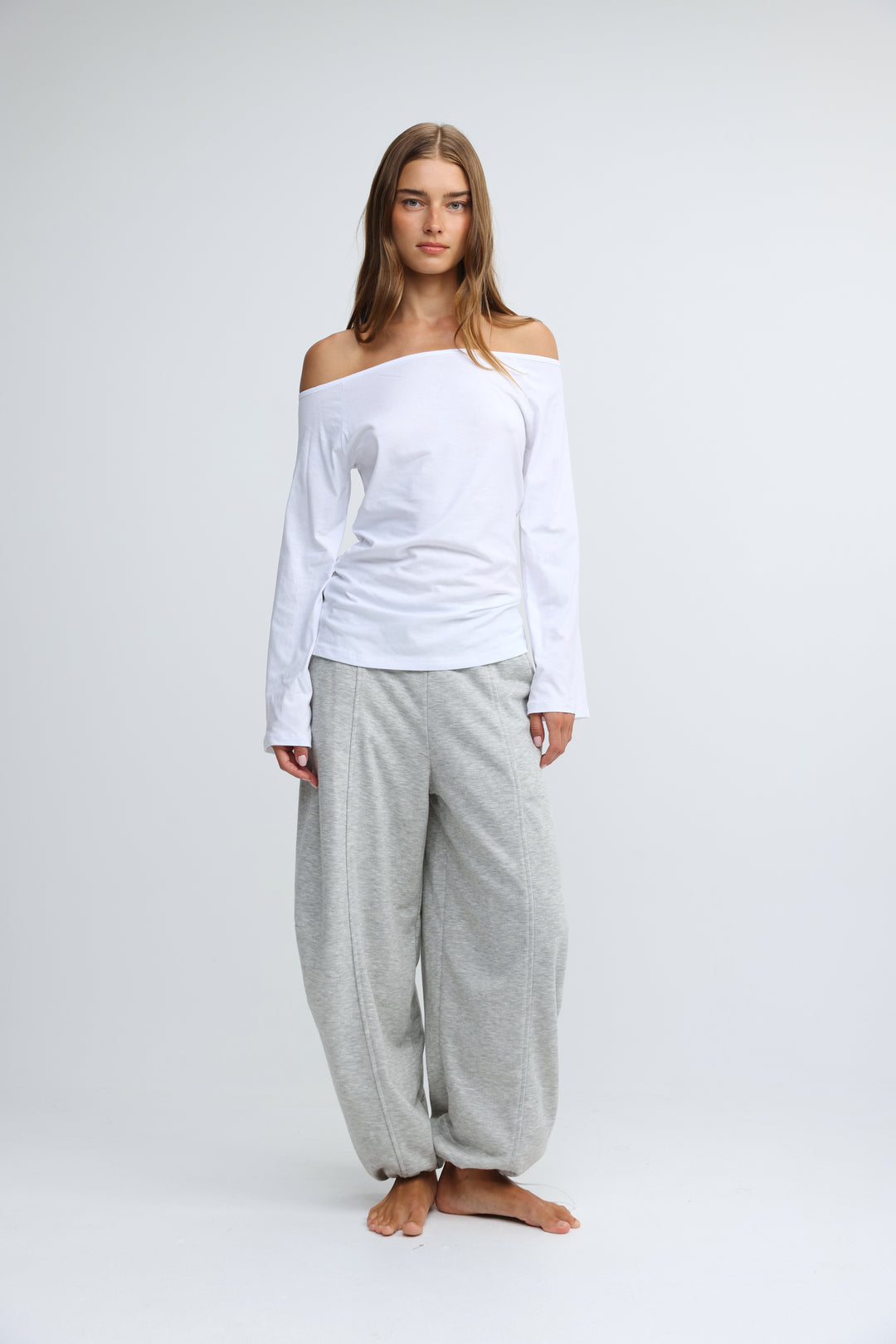 Clean63 White Off Shoulder Shirt