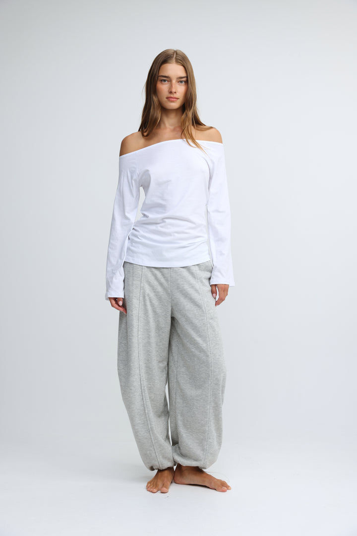Clean63 White Off Shoulder Shirt