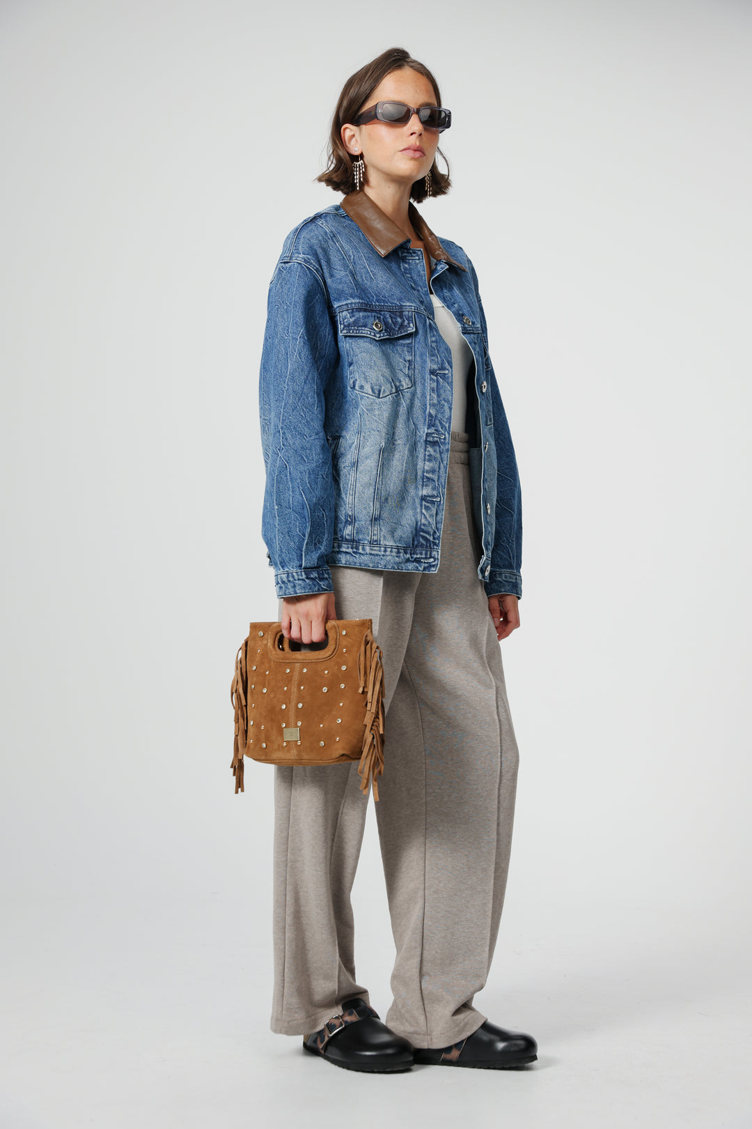 Starlight Camel Suede Bag