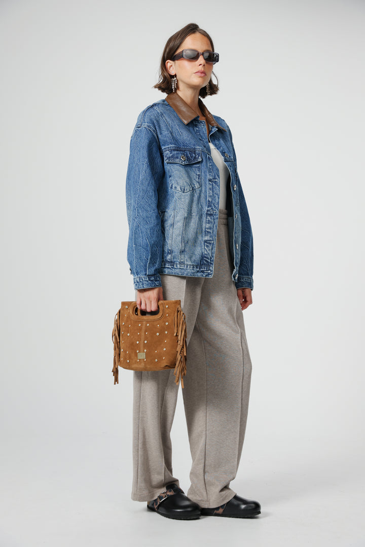 Starlight Camel Suede Bag