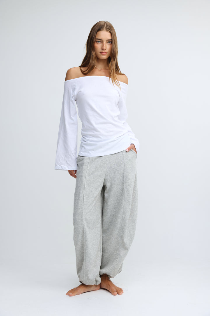 Clean63 White Off Shoulder Shirt