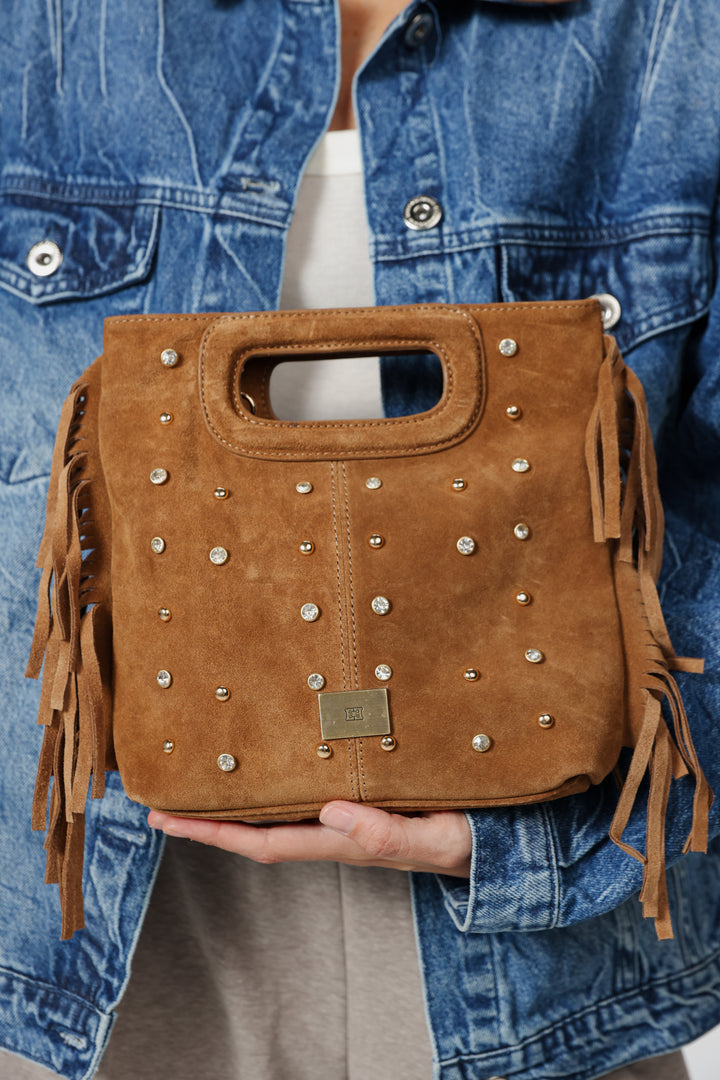 Starlight Camel Suede Bag