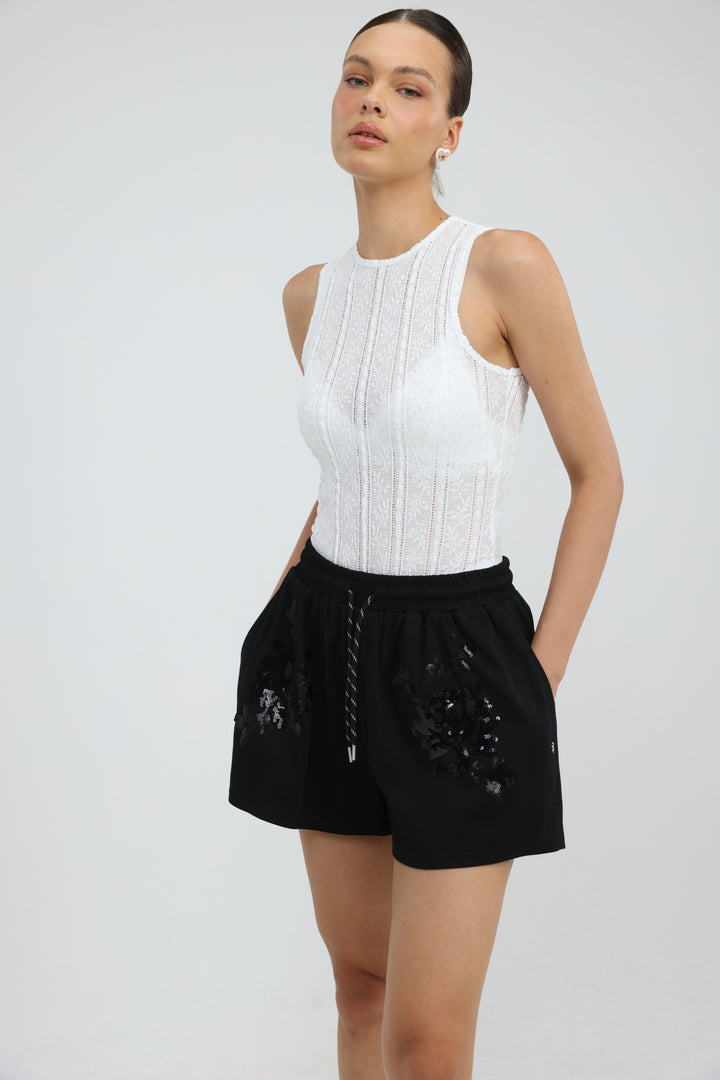 Behave Black Shorts