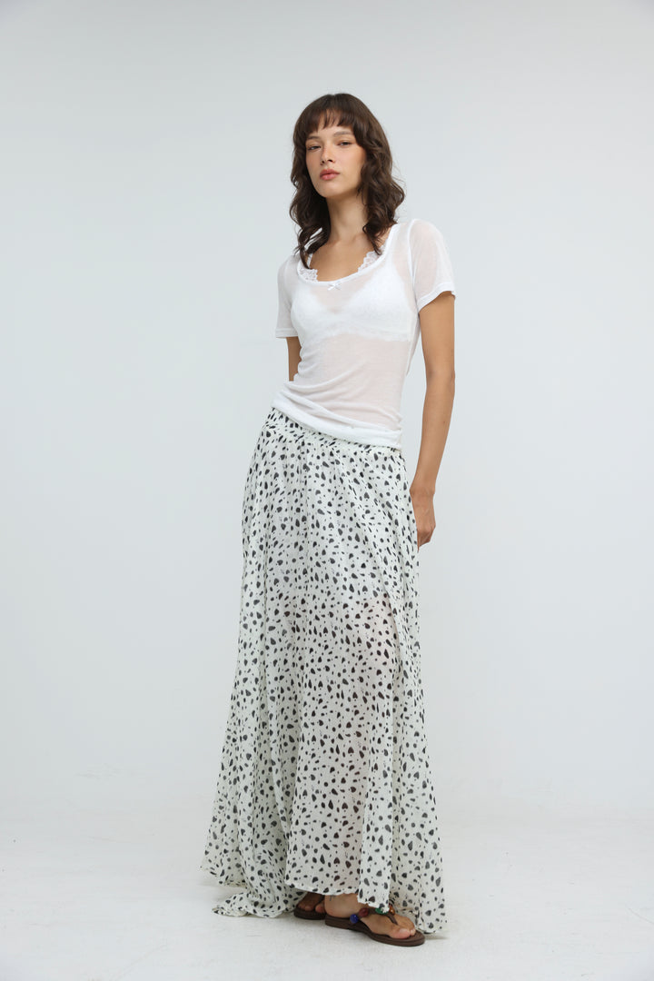 White Dots Maxi Skirt