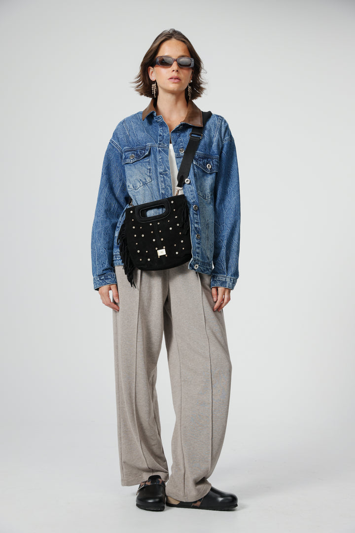 Starlight Black Suede Bag