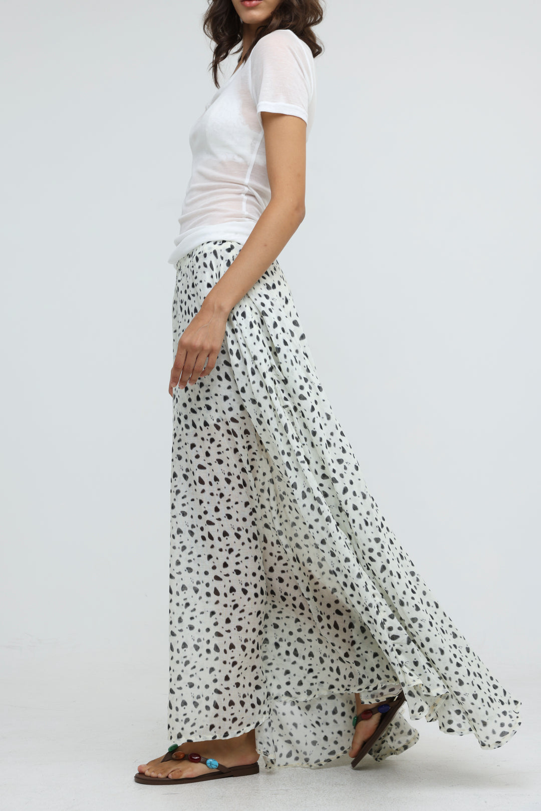 White Dots Maxi Skirt