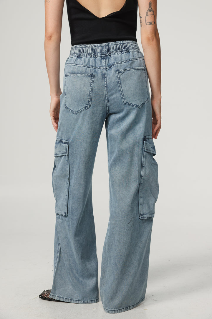 Soft Blue Cargo Denim