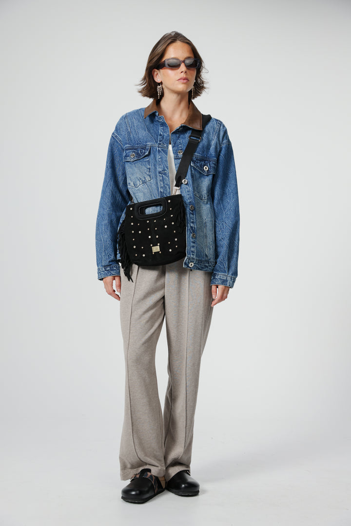 Starlight Black Suede Bag