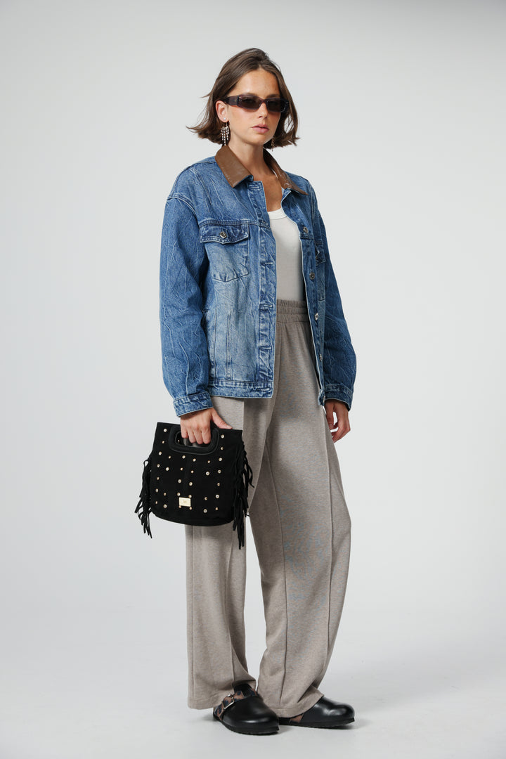 Starlight Black Suede Bag