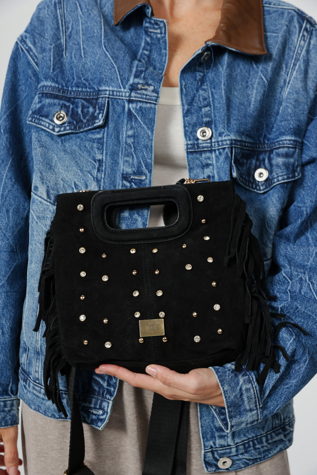 Starlight Black Suede Bag