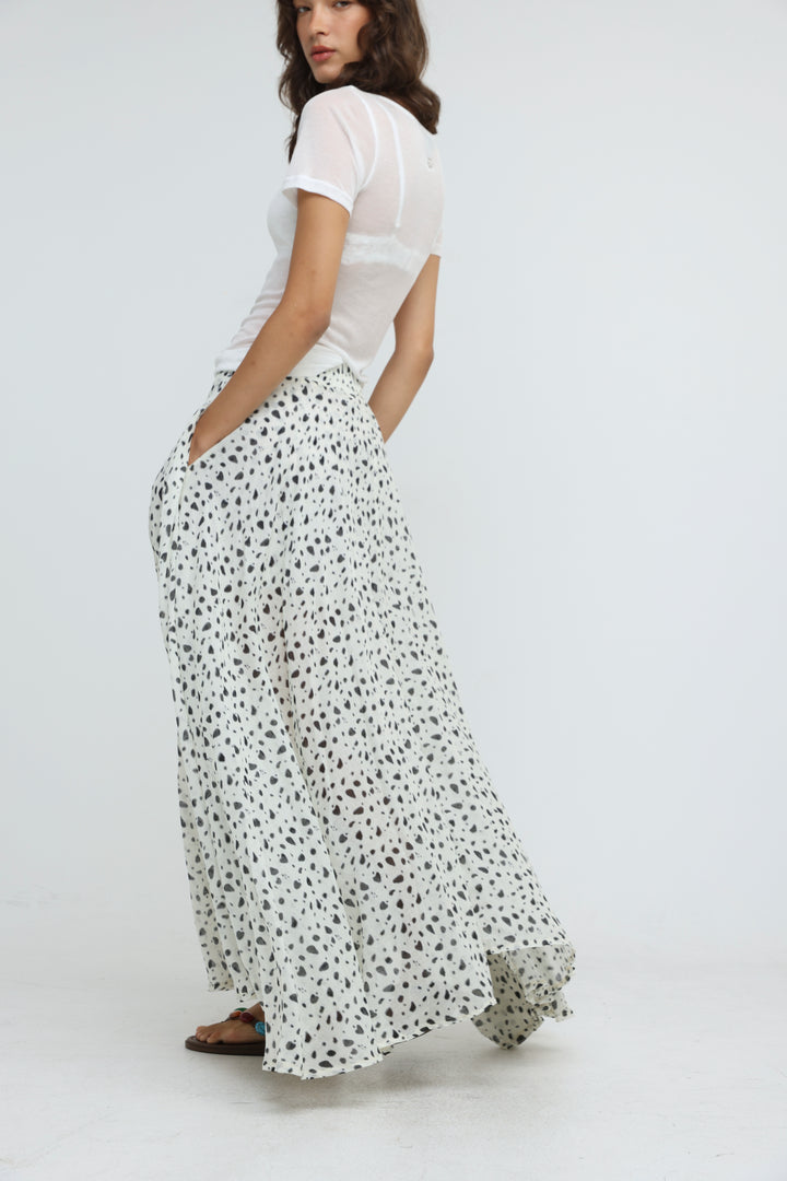White Dots Maxi Skirt