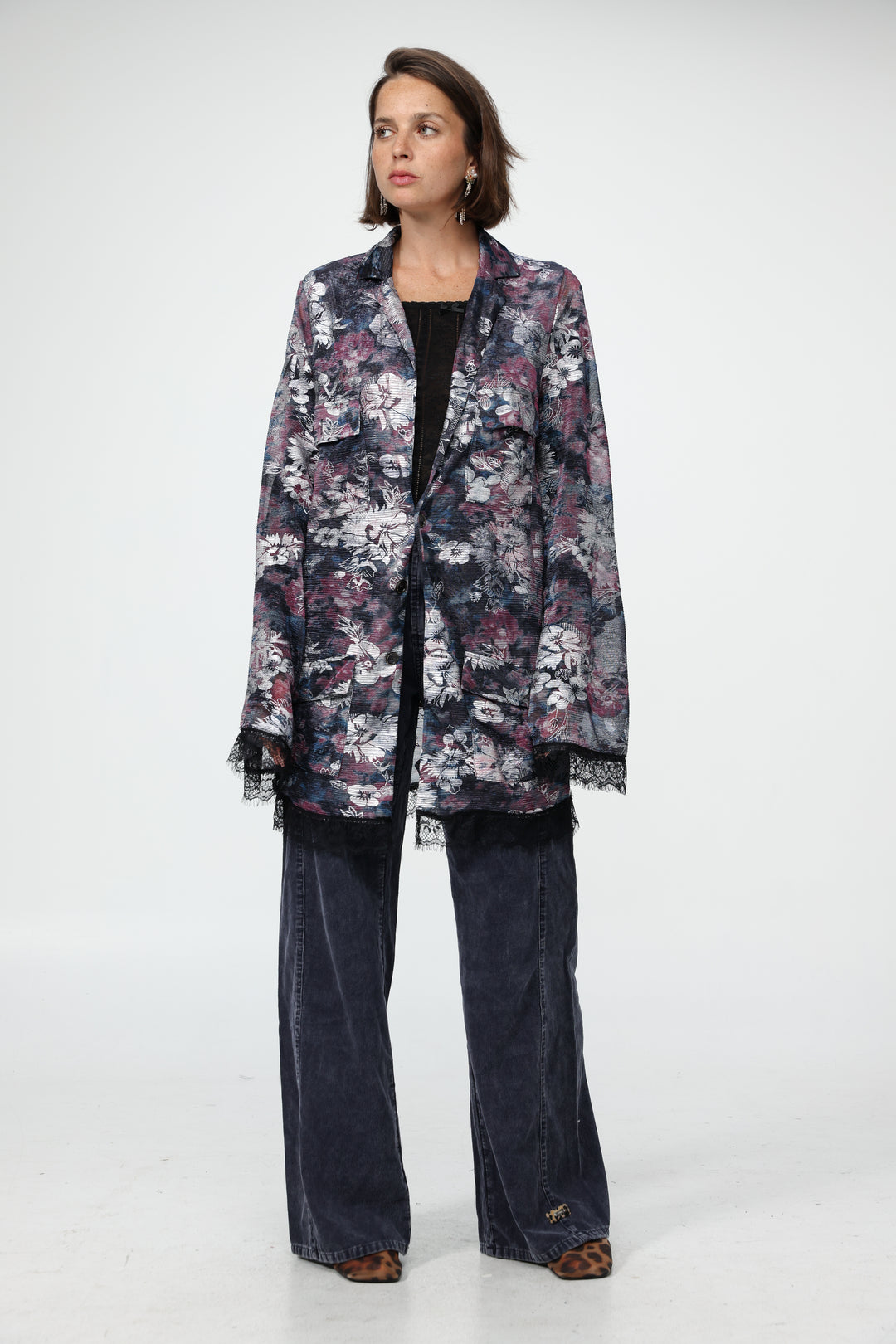 DNA Purple Burnt Velvet Blazer
