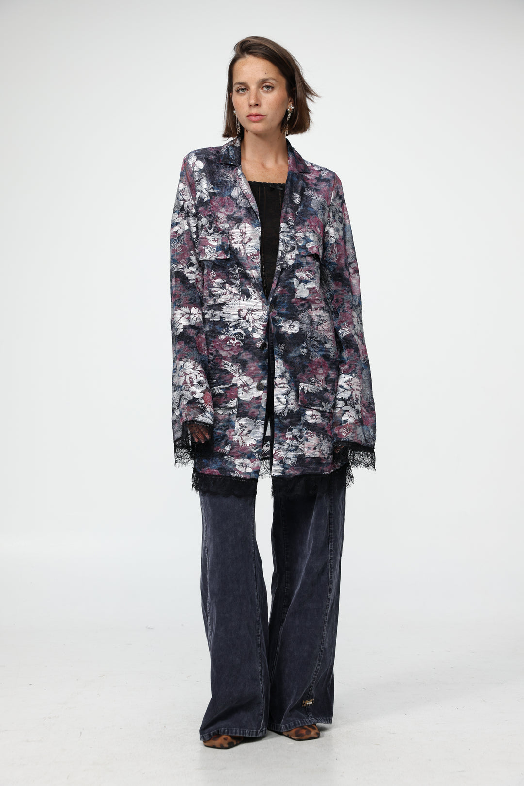 DNA Purple Burnt Velvet Blazer