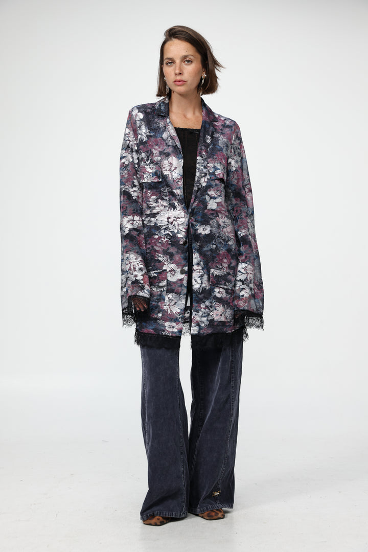 DNA Purple Burnt Velvet Blazer