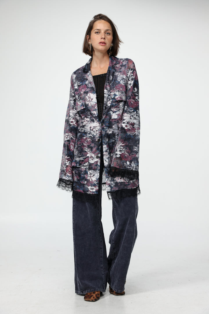 DNA Purple Burnt Velvet Blazer