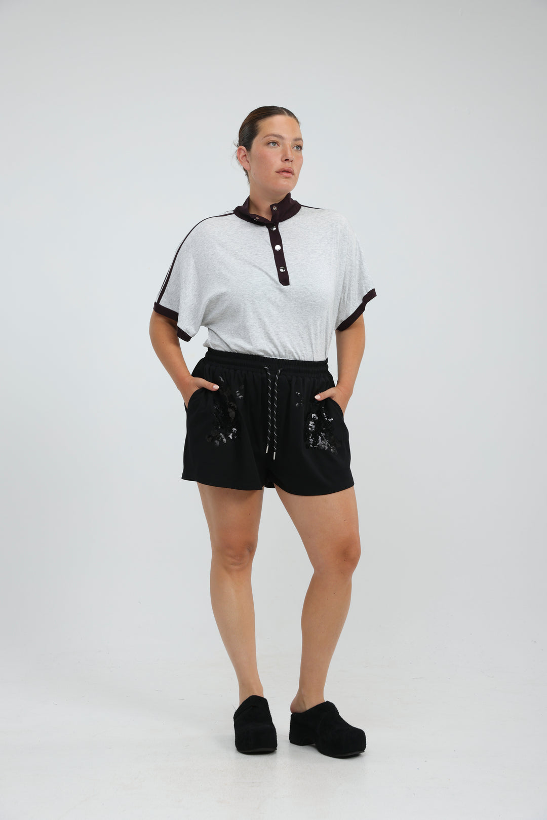 Behave Black Shorts