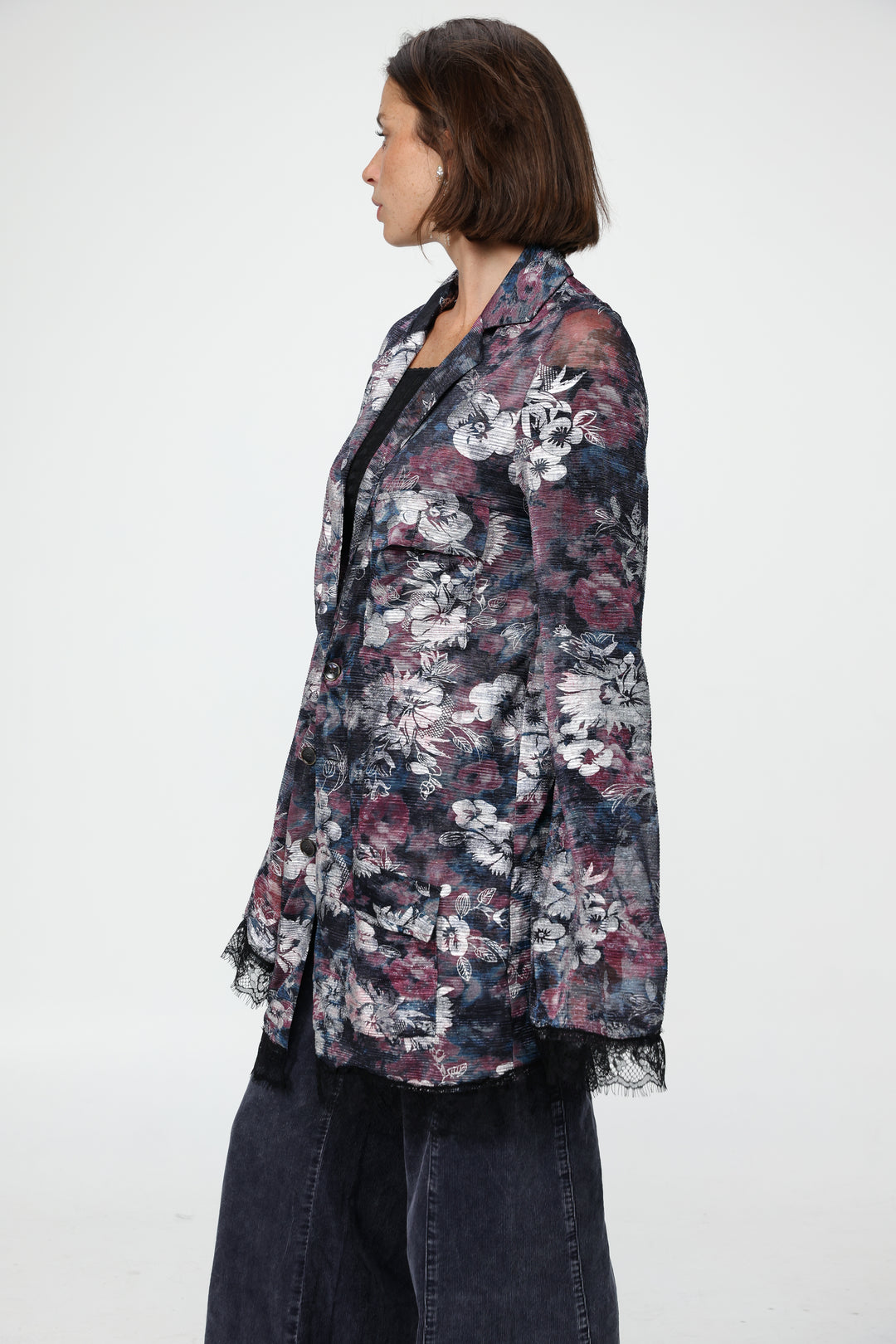 DNA Purple Burnt Velvet Blazer