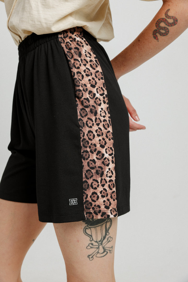 Black&Leopard Combo Shorts