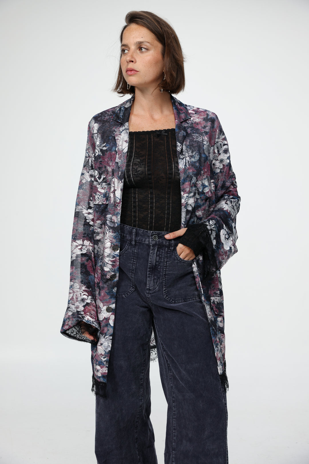 DNA Purple Burnt Velvet Blazer