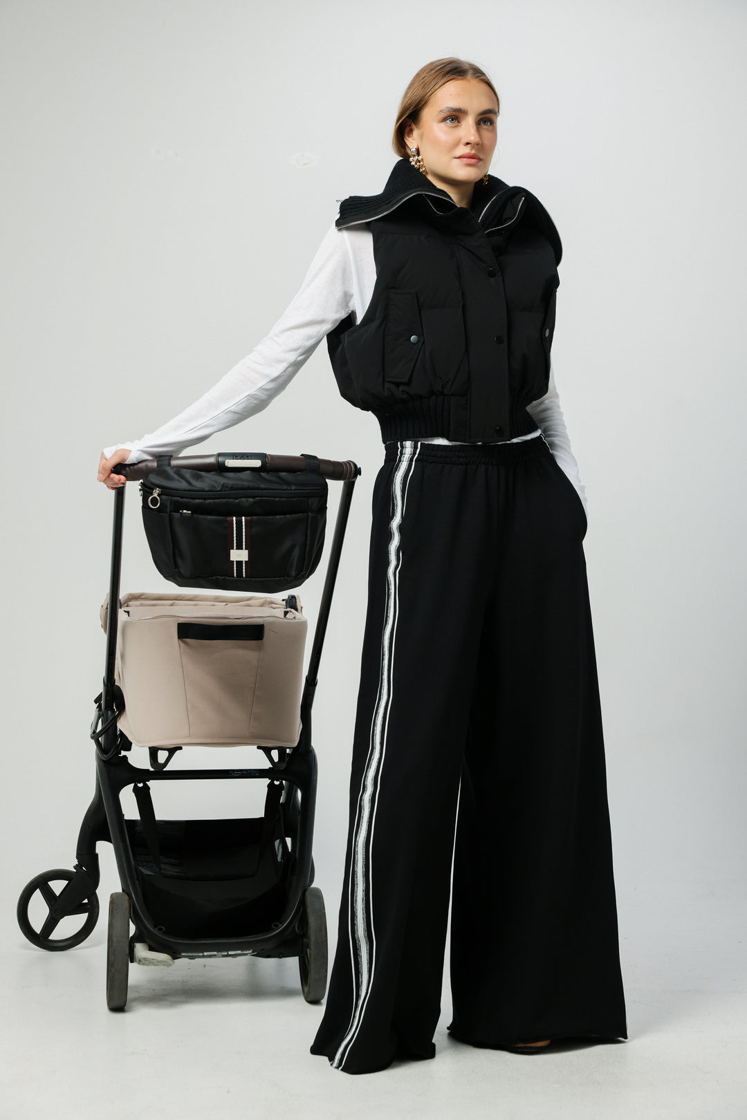 תיק ארגונית שחור לעגלת תינוק Black Stroller Organizer Bag