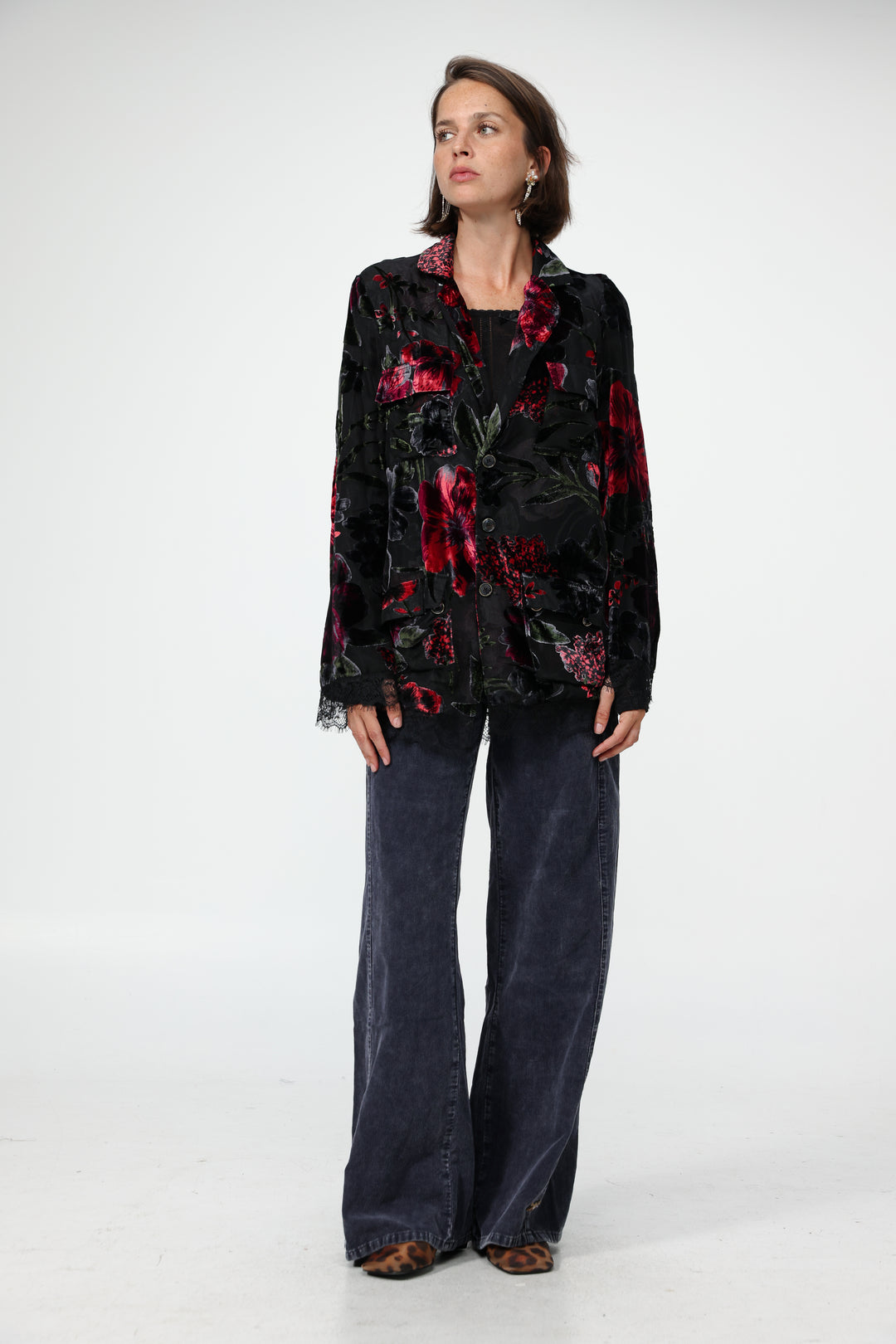 DNA Black Burnt Velvet Blazer