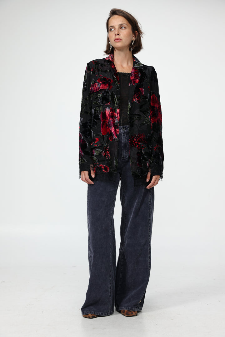 DNA Black Burnt Velvet Blazer