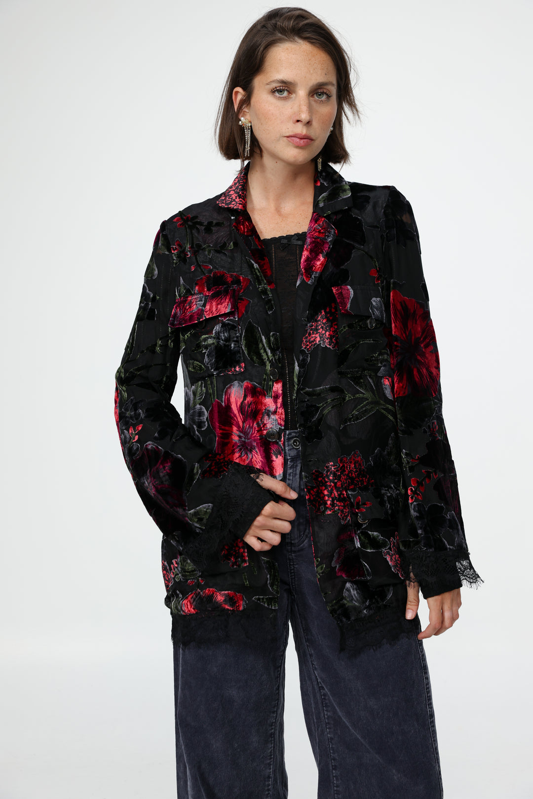 DNA Black Burnt Velvet Blazer