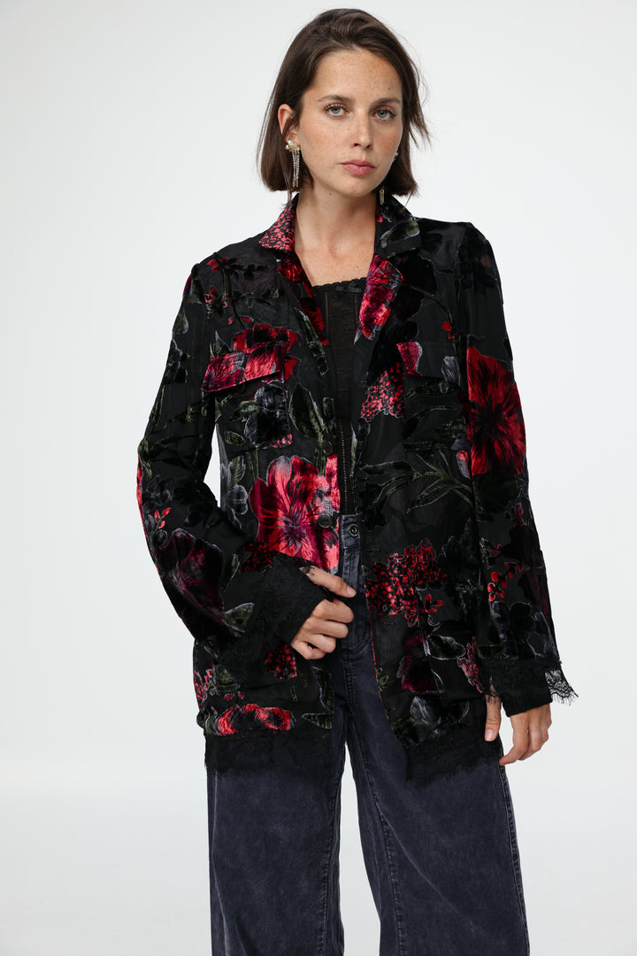 DNA Black Burnt Velvet Blazer