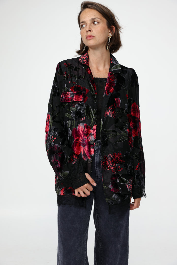 DNA Black Burnt Velvet Blazer
