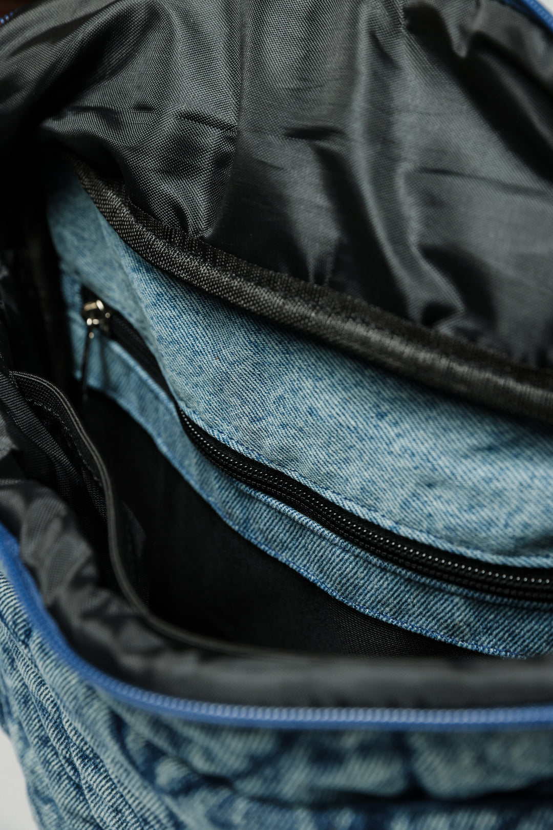 תיק ארגונית ג'ינס עם כיסים פנימיים Denim Stroller Organizer Bag