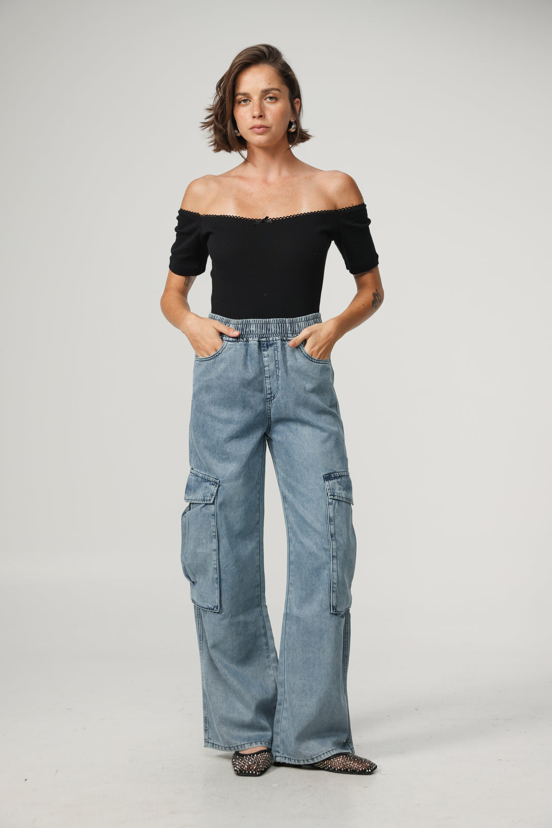 Mateo Black Off Shoulder Bodysuit