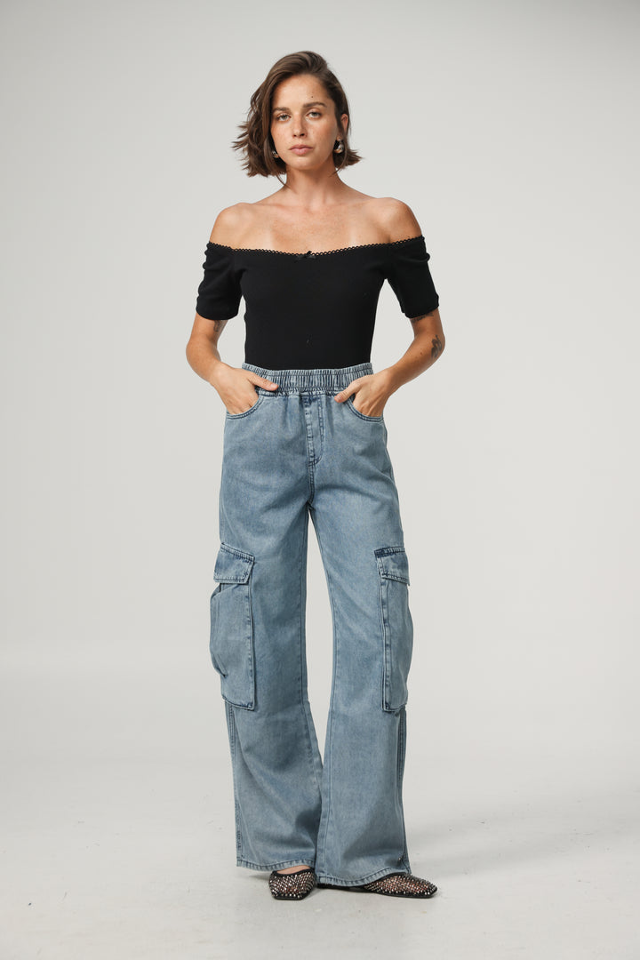 Mateo Black Off Shoulder Bodysuit
