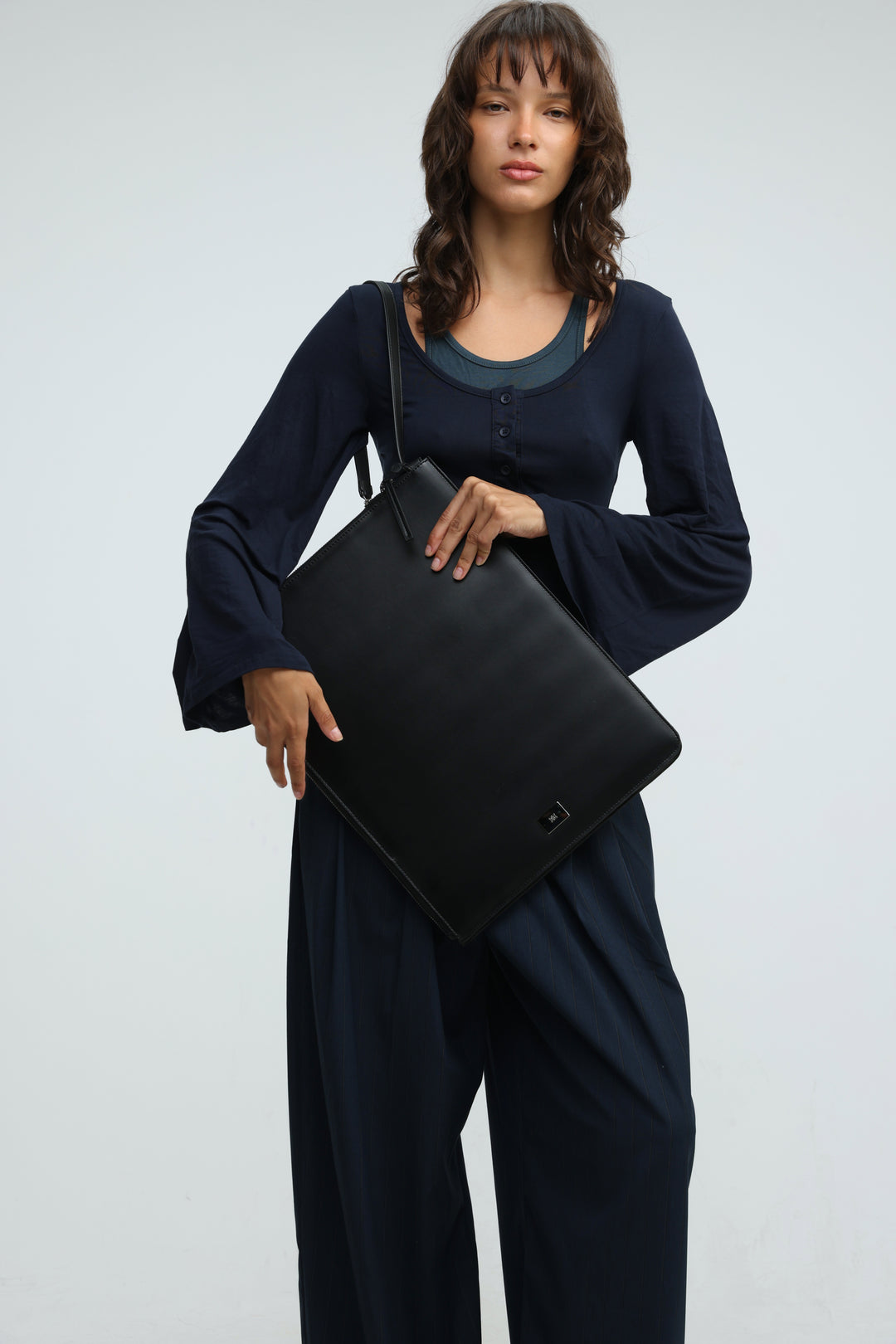 Black Leather Laptop Bag