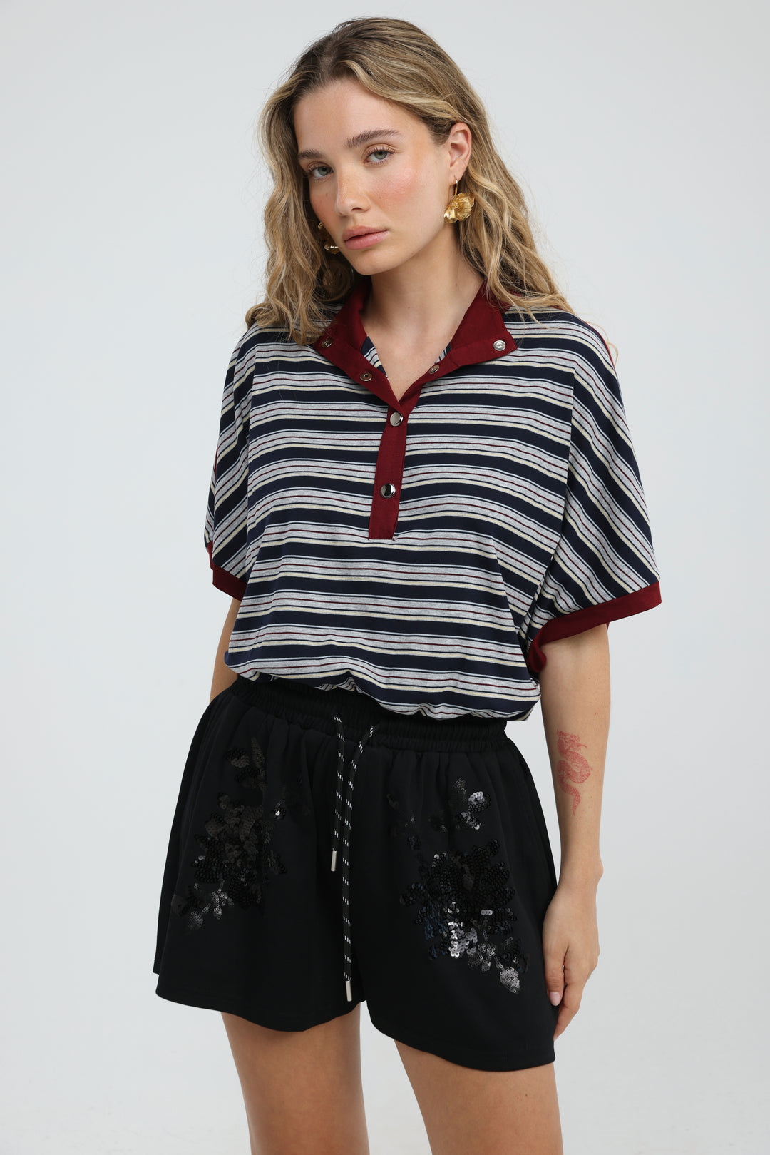 Wanderlight Grey Striped Bodysuit