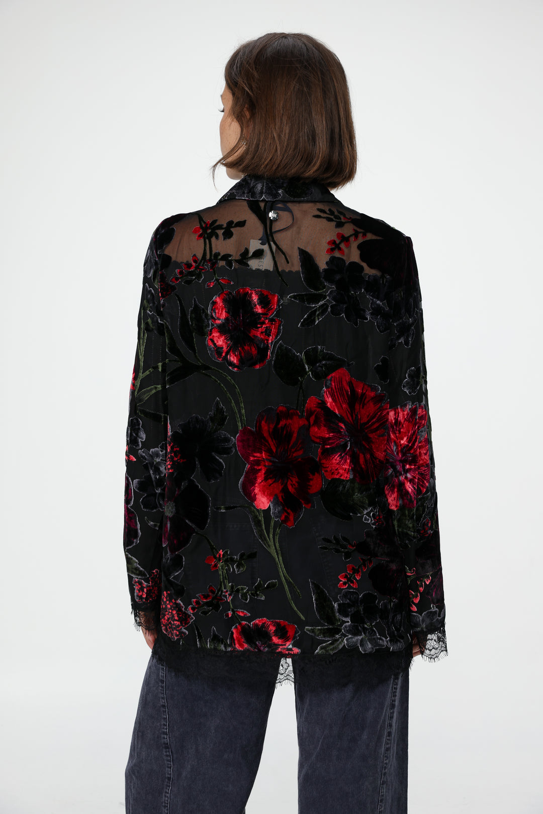 DNA Black Burnt Velvet Blazer