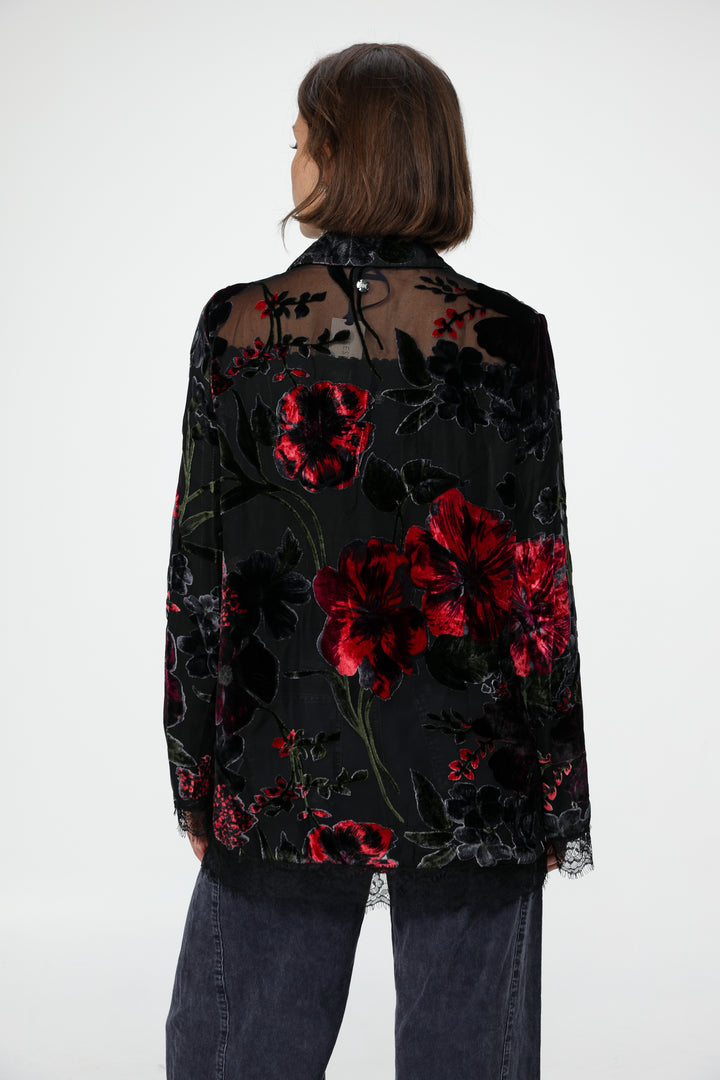 DNA Black Burnt Velvet Blazer