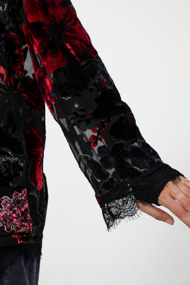 DNA Black Burnt Velvet Blazer