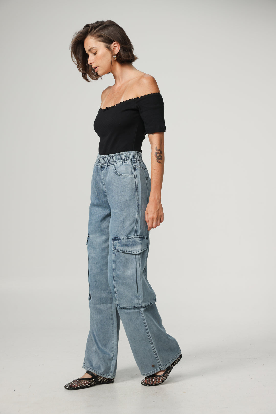 Soft Blue Cargo Denim